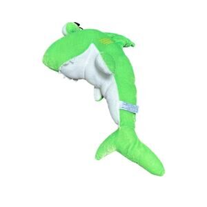 BJ Toy Co Green White Shark Plush Stuffed Animal Toy 16" Claw Machine Prize